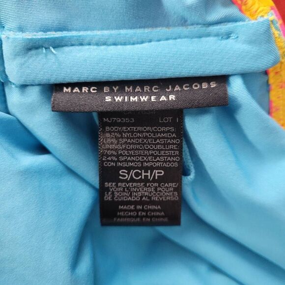 Marc Jacobs Cleo‎ Print Bandeau Maillot One Piece Swimsuit Sz S Colorful Vivrant - Picture 4 of 7